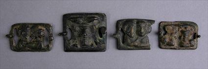 Appraisal: FOUR LURISTAN BRONZE BUCKLES All approx in Provenance Property from