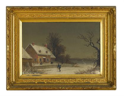 Appraisal: William Van de Velde Bonfield - winter scene Signed 'Bonfield'