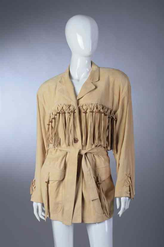 Appraisal: DIMITRI STUDIO SUEDE JACKET With fringe trim