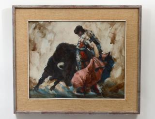 Appraisal: SPANISH SCHOOL th Century The Bullfight Indistinctly signed and dated