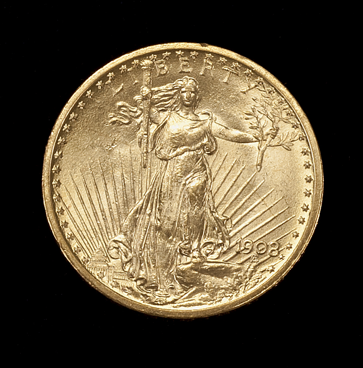 Appraisal: U S DOUBLE EAGLE GOLD PIECE Some Mint Luster EF-