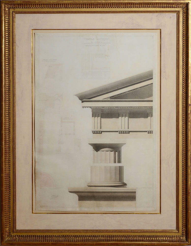 Appraisal: L ON VANDEYER - TEMPLE ANTIQUE Pencil ink and wash