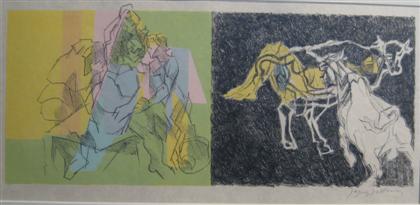 Appraisal: two prints JACQUES VILLON french - LES BUCOLIQUES edition of