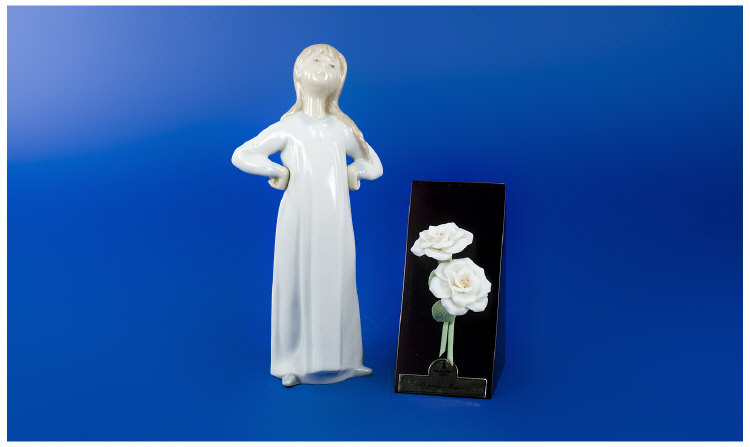 Appraisal: Lladro Figure Girl in nightgown Stands inches in height Plus