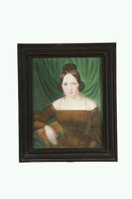 Appraisal: PORTRAIT OF A WOMAN AMERICAN SCHOOL LATE s Pastel on