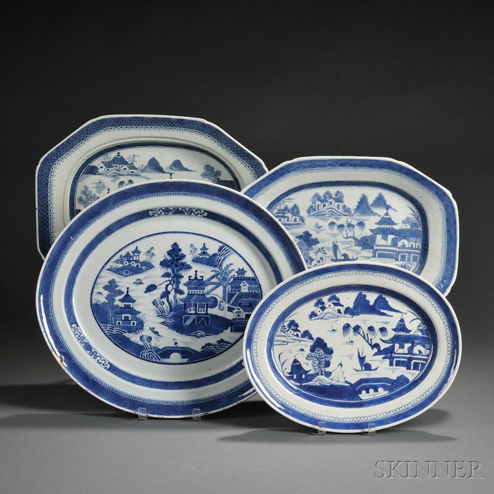 Appraisal: Four Canton Porcelain Platters China th century in various sizes