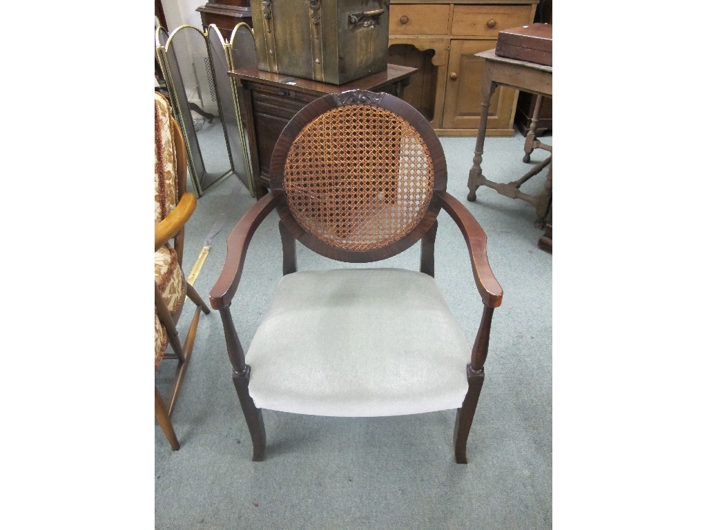 Appraisal: Mahogany bergere chair