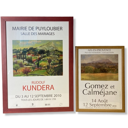 Appraisal: A framed Rudolf Kundera poster together with a smaller similar