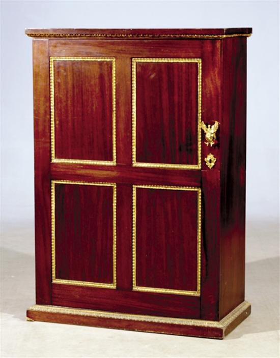 Appraisal: Edwardian mahogany and gilt-bronze mounted cabinet circa rectangular form with