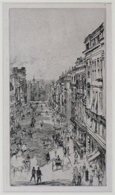 Appraisal: James Abbott McNeill Whistler - St James's Street etching and