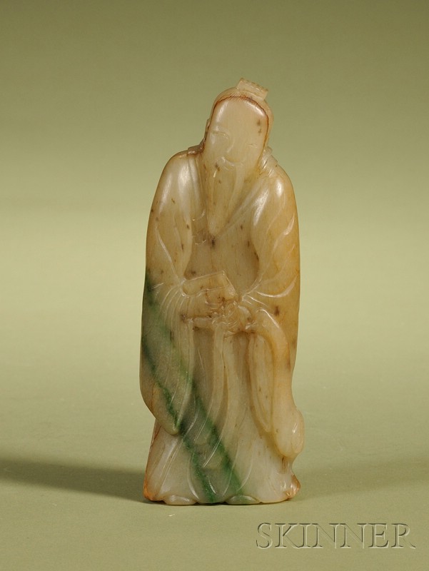 Appraisal: Chinese Carved Jade Figure of a Scholar late th early