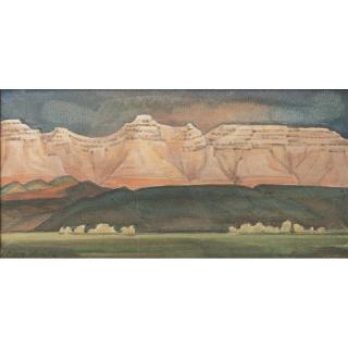 Appraisal: Edith Hamlin Painting Mesas Southwest Framed watercolor on paper study