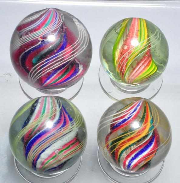 Appraisal: Lot of Large Divided Core Swirl Marbles Description Largest with