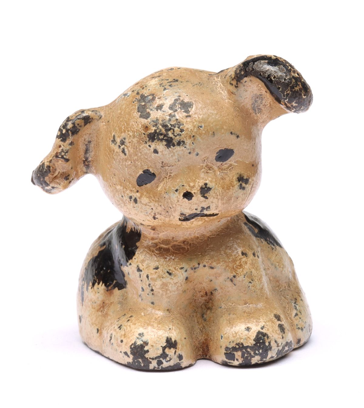 Appraisal: A FIGURAL PUP CAST IRON ADVERTISING PAPERWEIGHTRaised lettering on the