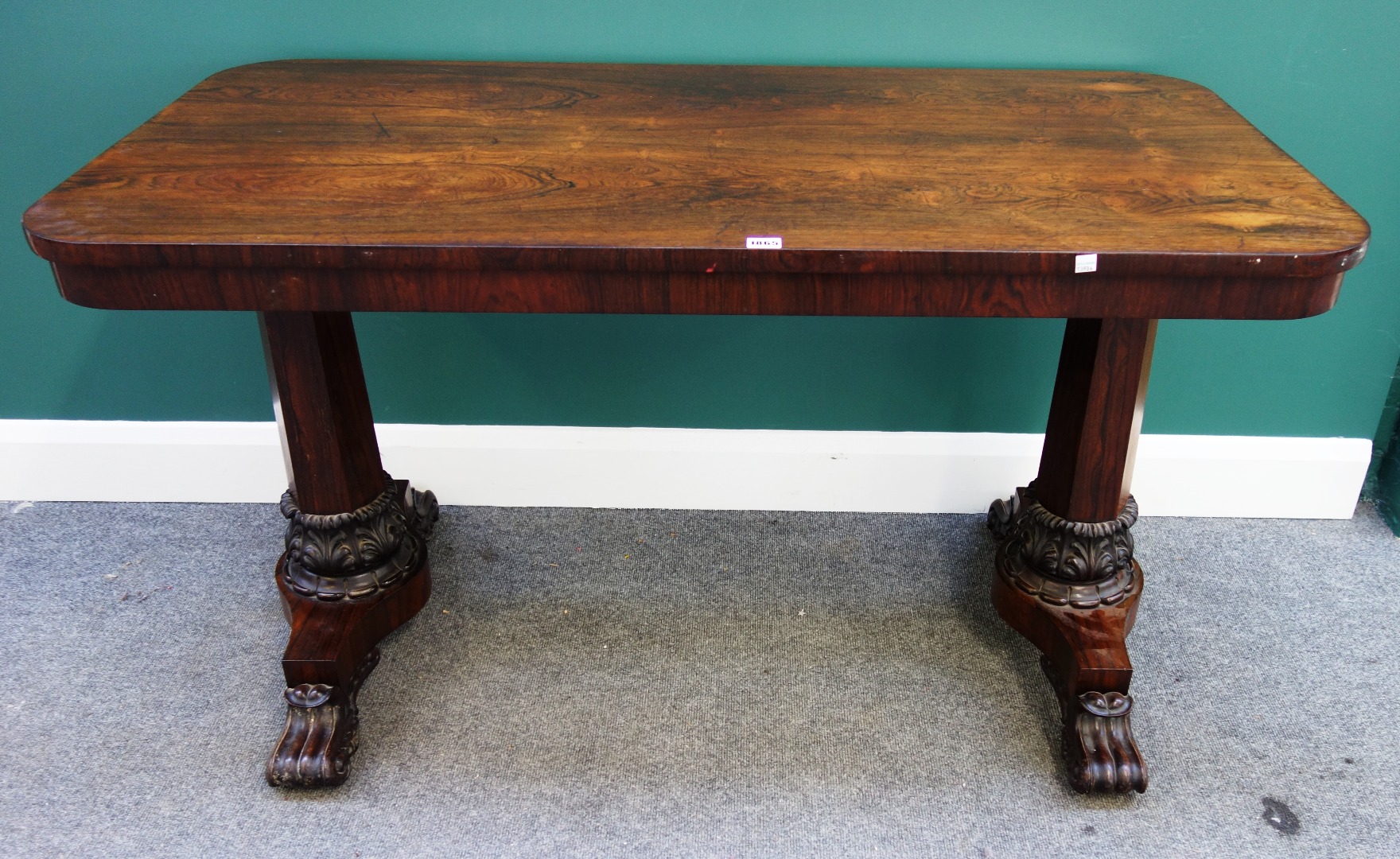 Appraisal: B Taylor Sons London a William IV rosewood centre table