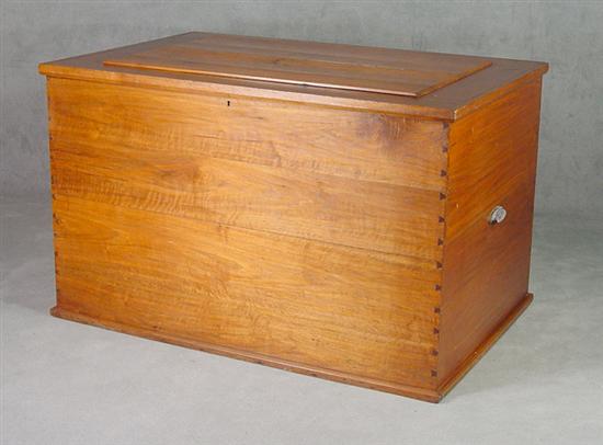 Appraisal: Large Walnut Tack Box th Century Dovetailed construction Top with