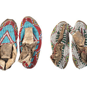 Appraisal: Sioux Beaded Hide Moccasins late th and second quarter th