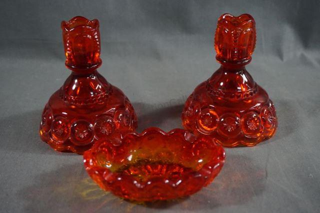 Appraisal: and Ashtray dish Produced by L E Smith Glass for