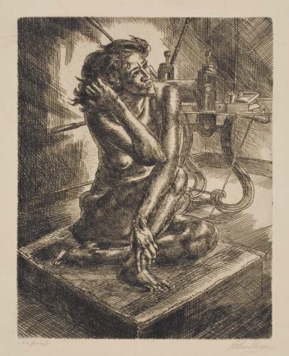 Appraisal: JOHN SLOAN Two etchings Seven Toed Pete x mm x