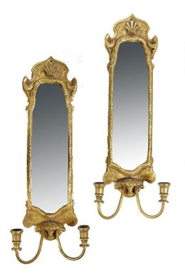 Appraisal: A pair of gilt composition girandoles in th century style