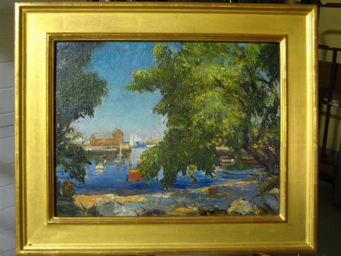 Appraisal: MAX KUEHNE AMERICAN - ROCKPORT AUGUST Oil on canvas laid