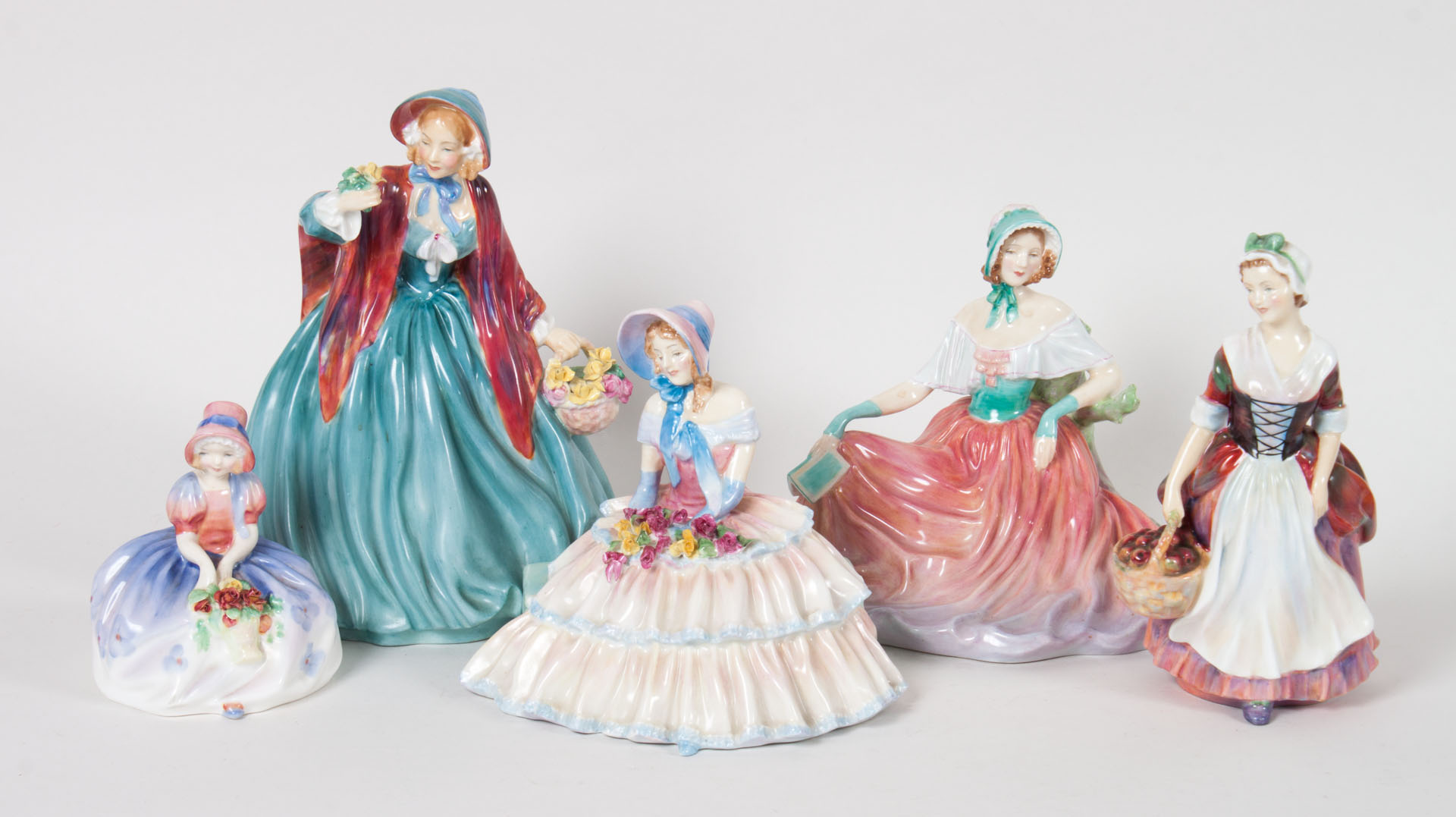 Appraisal: Five Royal Doulton china figures Monica HN Day Dreams HN