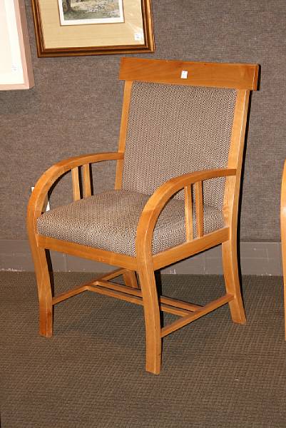 Appraisal: A pair of Contemporary birch armchairs height in width in