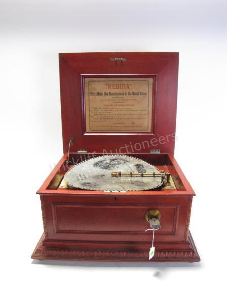 Appraisal: An antique Regina music box coin-operated in mahogany case serial