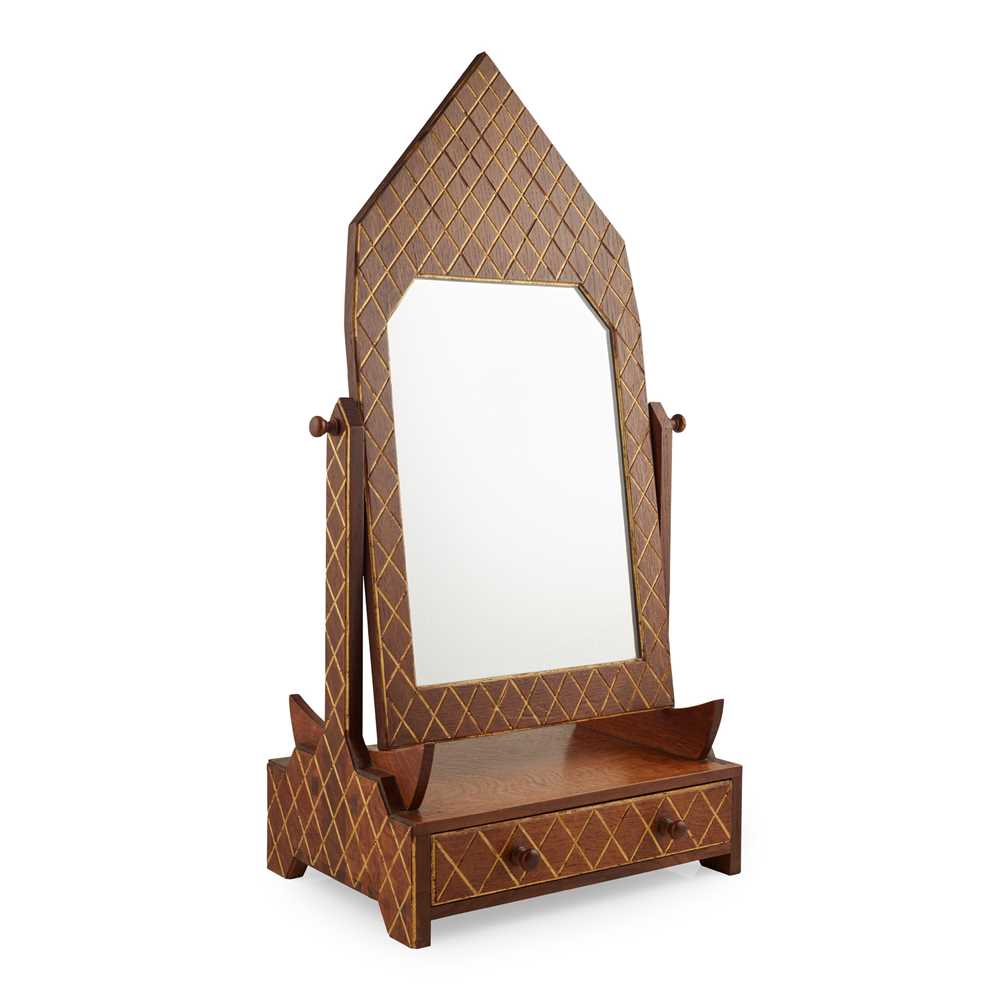 Appraisal: ARTHUR ROMNEY GREEN - ARTS CRAFTS DRESSING MIRROR CIRCA oak