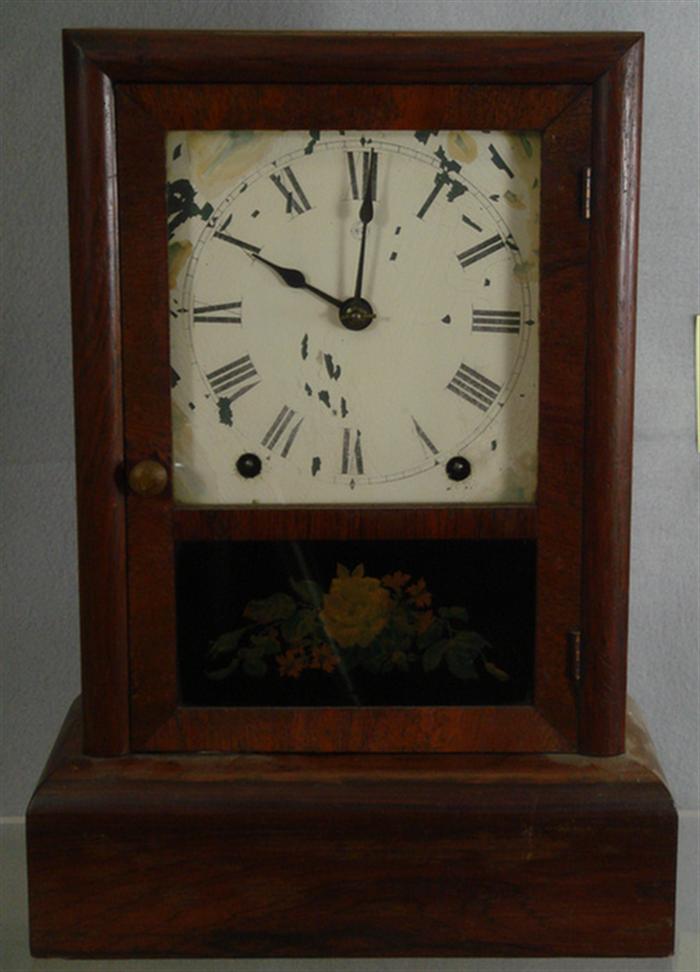 Appraisal: Seth Thomas rosewood day Cottage Extra clock floral panel good