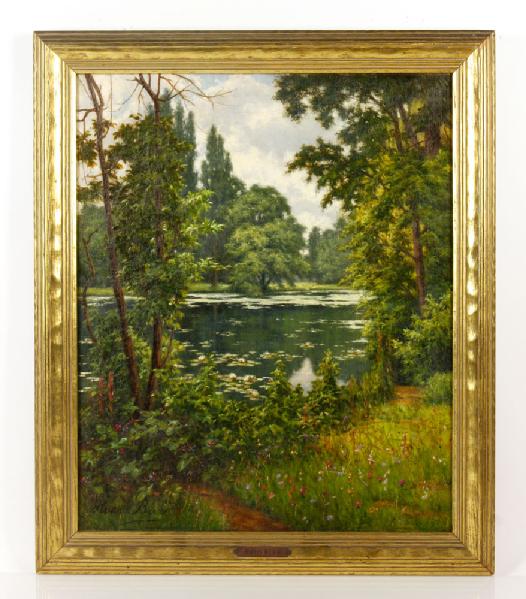 Appraisal: A - Biva Landscape with Pond O C Henry Biva