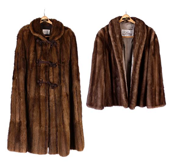 Appraisal: A mink jacket together with a mink cape