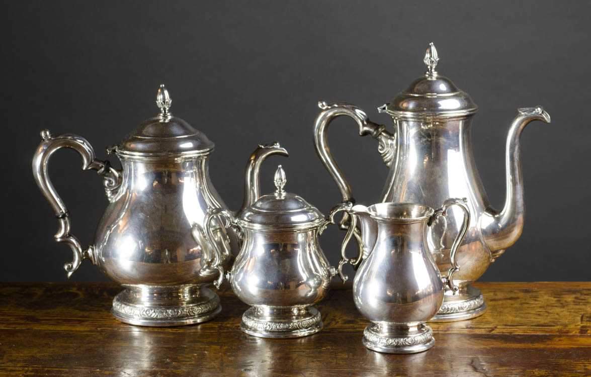 Appraisal: INTERNATIONAL STERLING SILVER COFFEE AND TEA SERVICE four pieces Prelude