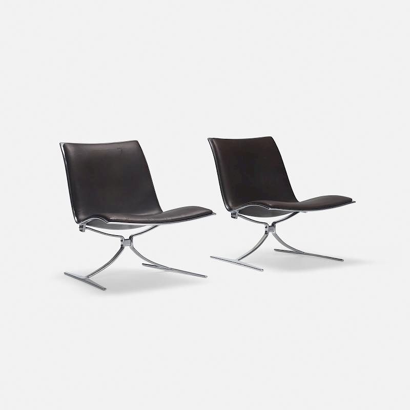 Appraisal: Jorgen Kastholm Skater chairs pair Jorgen Kastholm Skater chairs pair