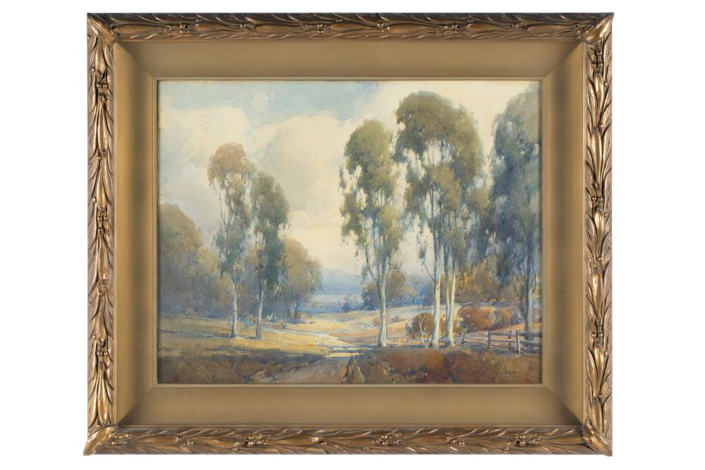 Appraisal: PERCY GRAY - EUCALYPTUS LANDSCAPEwatercolor on paper signed lower right