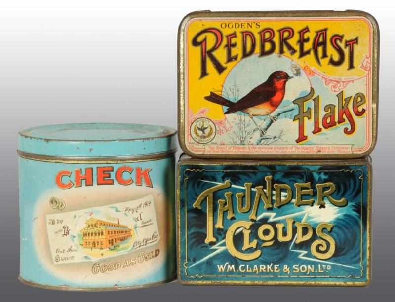 Appraisal: Lot of Product Tins Description Includes one Thunder Clouds Tobacco