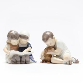 Appraisal: Bing Grondahl Two Porcelain Figures including a boy with a