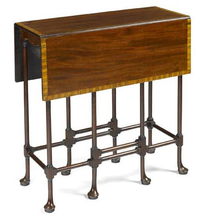 Appraisal: A George II mahogany spider leg table circa the rectangular