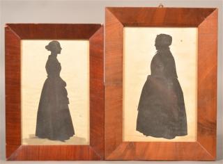 Appraisal: Two Early th Century Full Length Silhouettes Both are unsigned