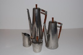 Appraisal: FOUR PIECE DUTCH PLATED MODERNIST TEA AND COFFEE SERVICE