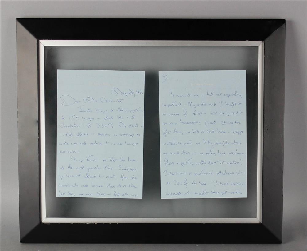 Appraisal: JACQUELINE KENNEDY AUTOGRAPHED LETTER SIGNED PAGES autographed letter signed Jacqueline