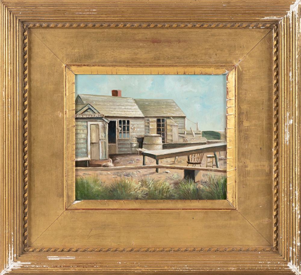 Appraisal: HAROLD C DUNBAR MASSACHUSETTS - COASTAL SHACKS OIL ON BOARD