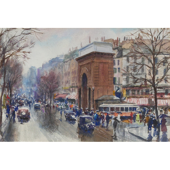 Appraisal: John Whorf American - Street Scene c watercolor x signed