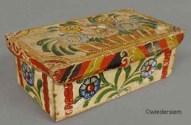 Appraisal: Continental polychrome candle box th c with colorful floral decoration