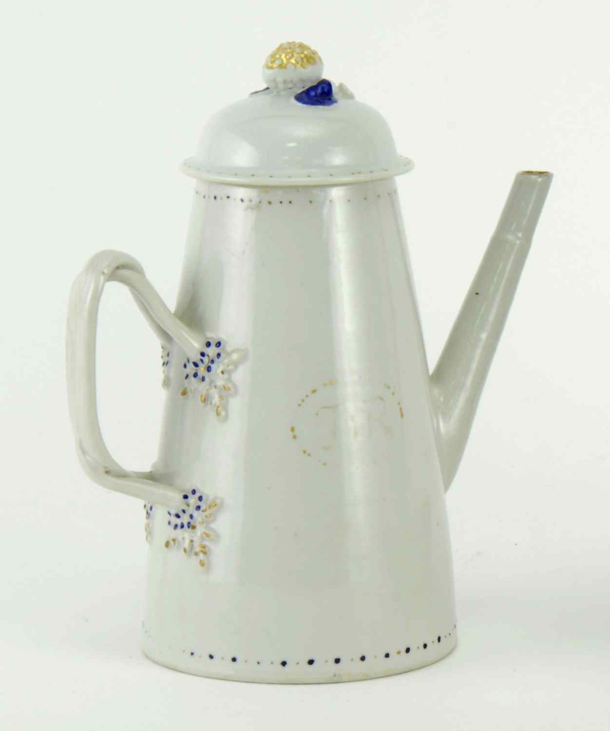 Appraisal: CHINESE EXPORT PORCELAIN LIGHTHOUSE-FORM COFFEEPOTCirca With cobalt blue and gilt