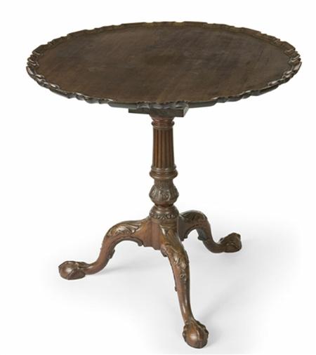 Appraisal: A George III mahogany pedestal table the circular tilt top