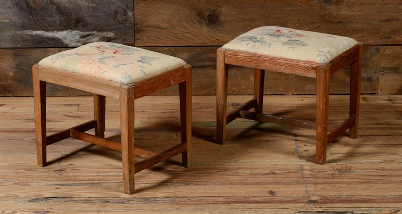 Appraisal: PAIR OF GEORGE III ASH AND PINE STOOLS Each with