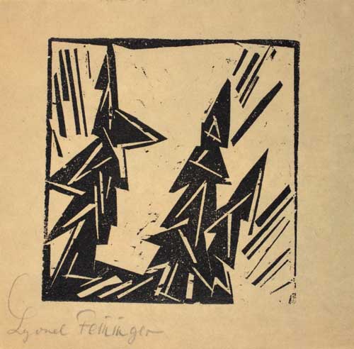 Appraisal: LYONEL FEININGER Drei Tannen Woodcut on yellowish wove paper x