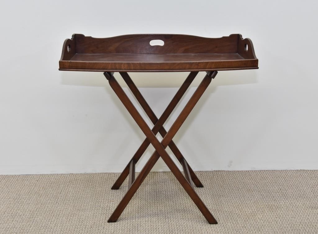 Appraisal: Georgian mahogany butler's traytop stand circa h x w x