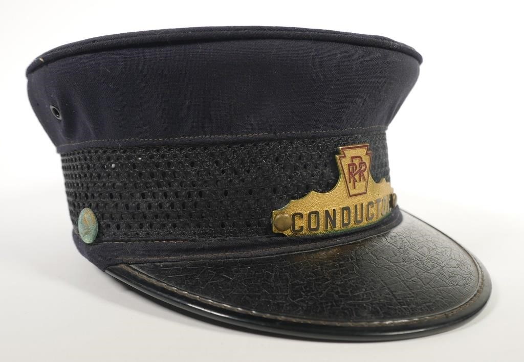 Appraisal: Vintage Pennsylvania Railroad conductor's hat cap made and sold by